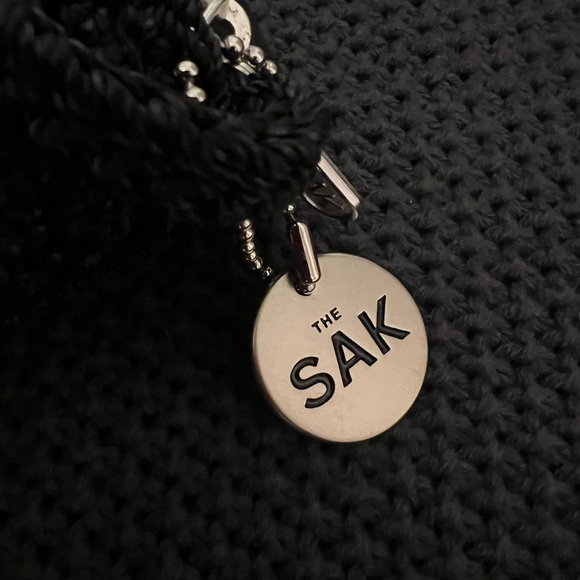 The Sak Black Crochet Woven Crossbody Small Purse Hand Bag 7x6in - Picture 7 of 9